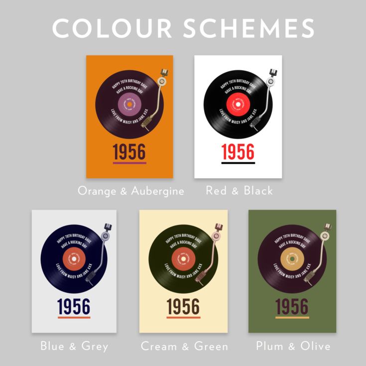 Personalised 70th Birthday Retro Record Light Box product image