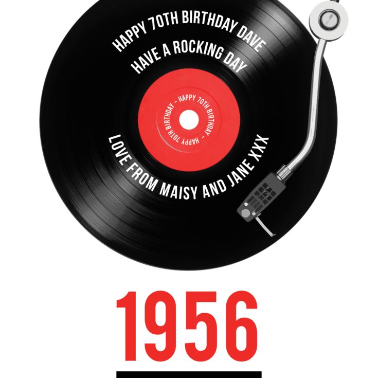 Personalised 70th Birthday Retro Record Light Box product image