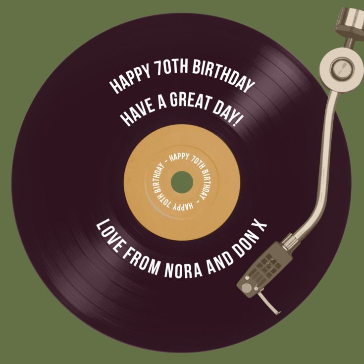 Personalised 70th Birthday Retro Record Light Box product image