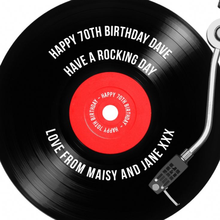 Personalised 70th Birthday Retro Record Light Box product image