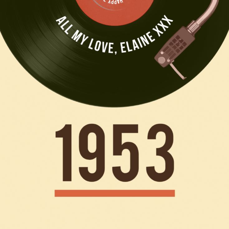 Personalised 70th Birthday Retro Record Light Box product image
