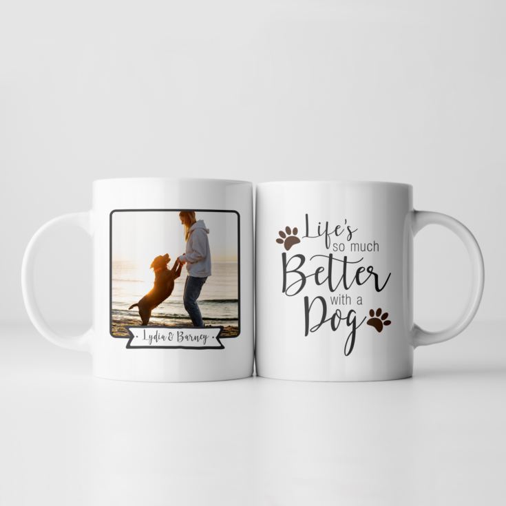 Personalised Lifes So Much Better With A Dog Photo Mug product image