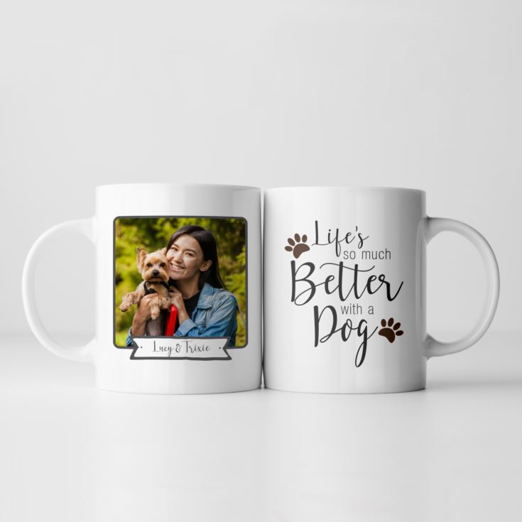 Personalised Lifes So Much Better With A Dog Photo Mug product image