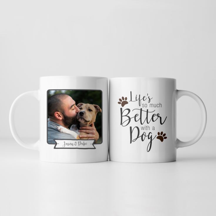 Personalised Lifes So Much Better With A Dog Photo Mug product image