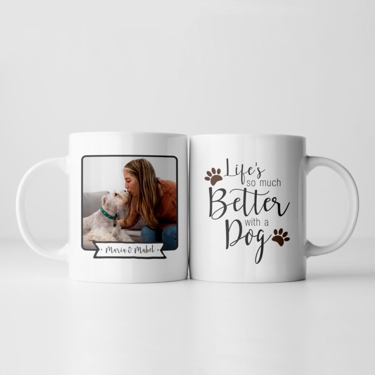 Personalised Lifes So Much Better With A Dog Photo Mug product image