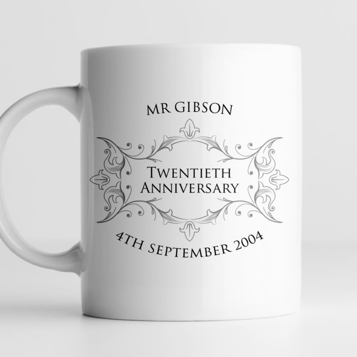 Pair Of Personalised Twentieth Anniversary Mugs product image