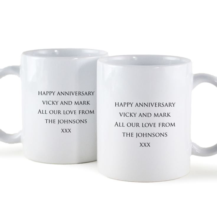 Pair Of Personalised Twentieth Anniversary Mugs product image