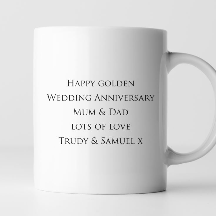Pair of Personalised Golden Anniversary Mugs product image