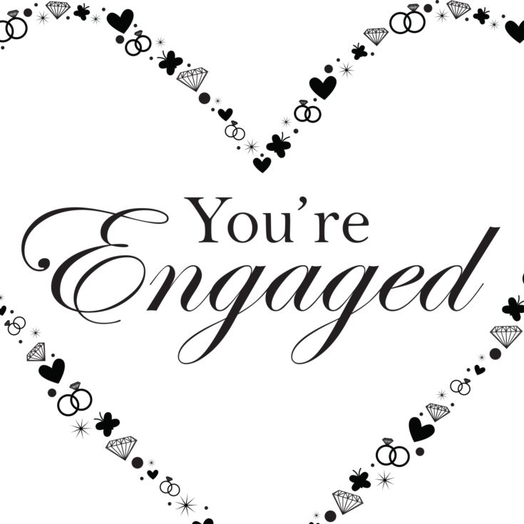 Personalised You're Engaged Heart Design Pair Of Mugs product image