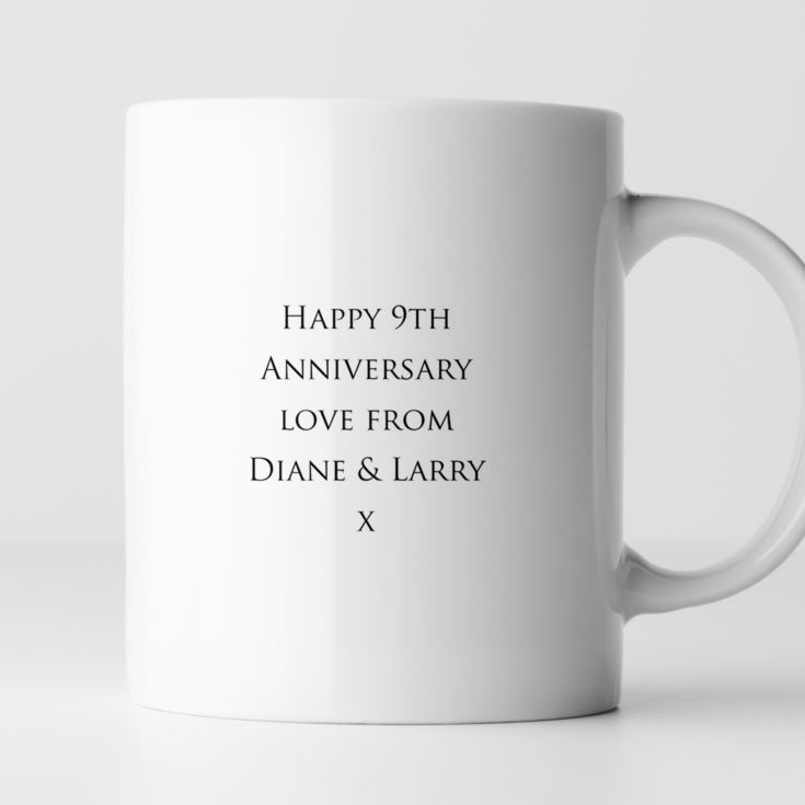 Pair of Personalised Ninth Anniversary Mugs product image