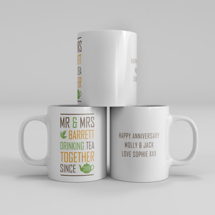 Personalised Pair Of Drinking Coffee Together Since Mugs product image