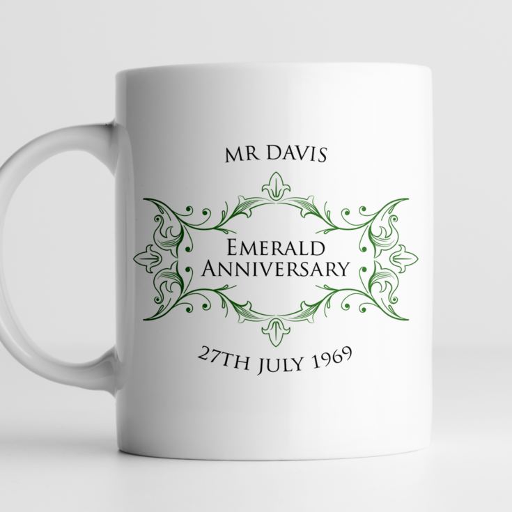 Pair of Personalised Emerald Anniversary Mugs product image