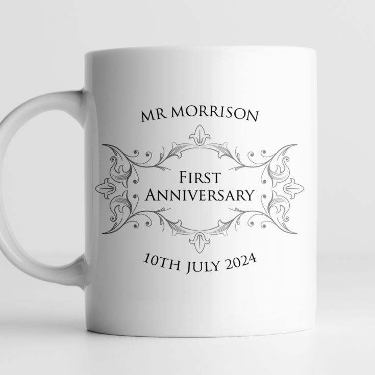 Pair of Personalised First Anniversary Mugs product image