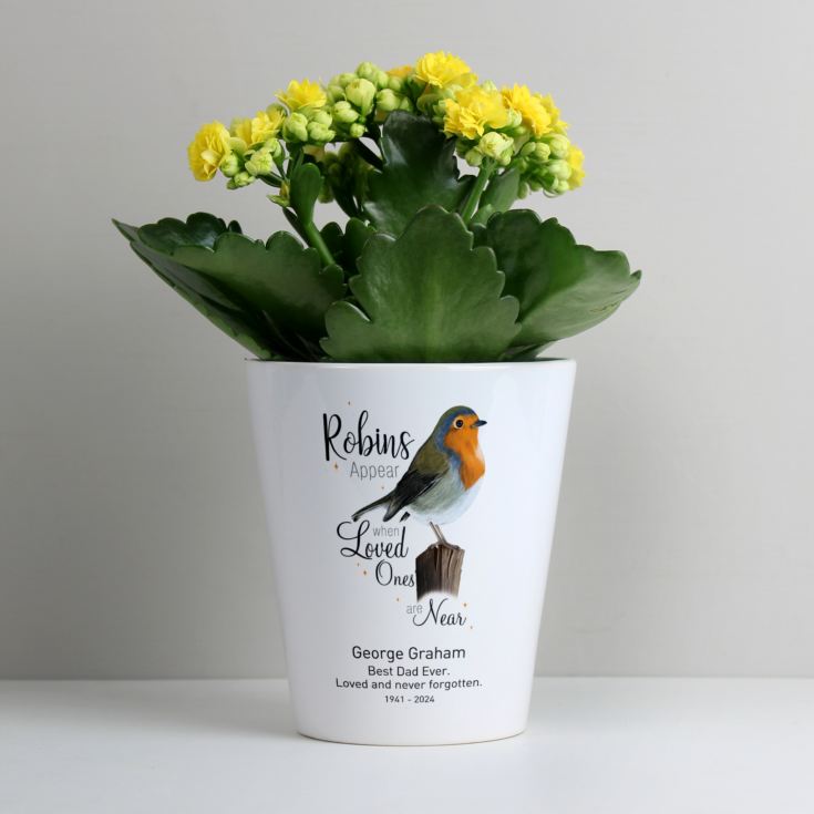 Personalised Robins Appear When Loved Ones Are Near Plant Pot product image