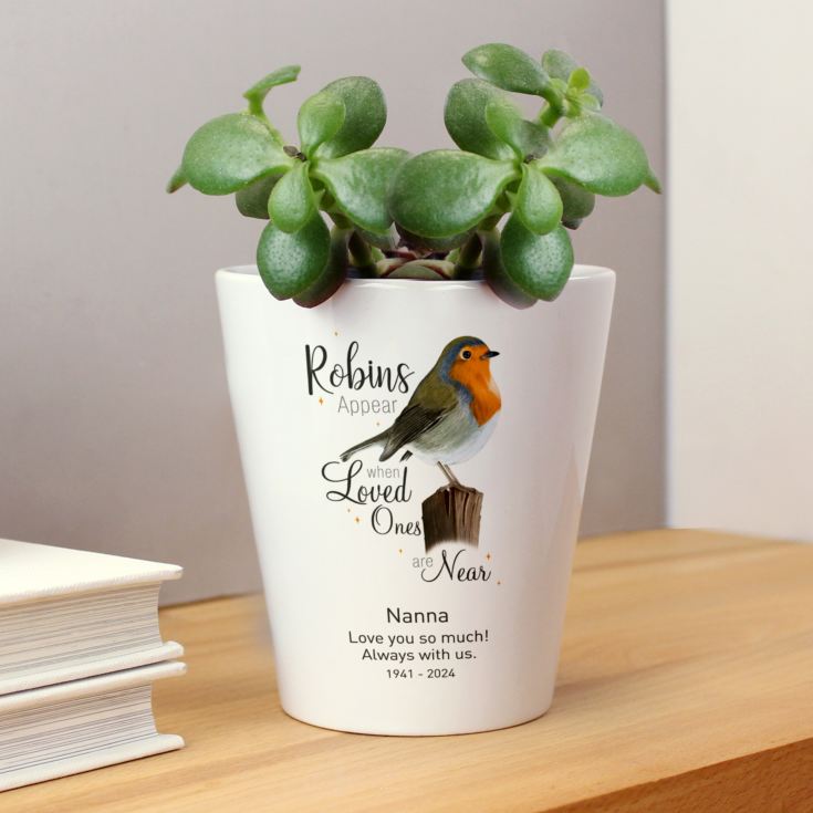 Personalised Robins Appear When Loved Ones Are Near Plant Pot product image