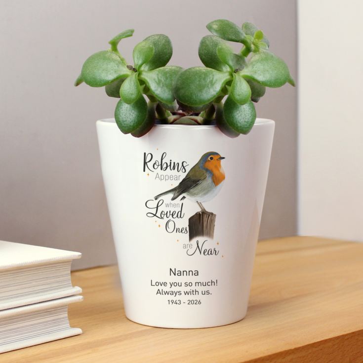 Personalised Robins Appear When Loved Ones Are Near Plant Pot product image