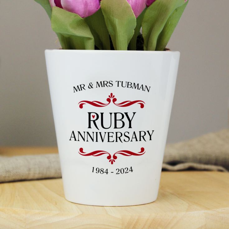 Personalised Ruby Wedding Anniversary Plant Pot product image
