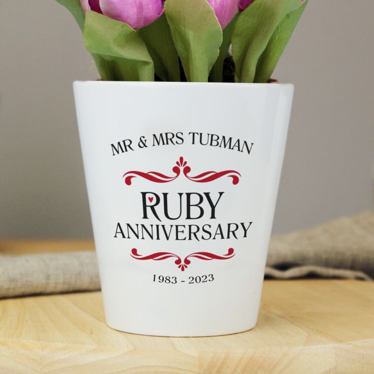 Personalised Ruby Wedding Anniversary Plant Pot product image