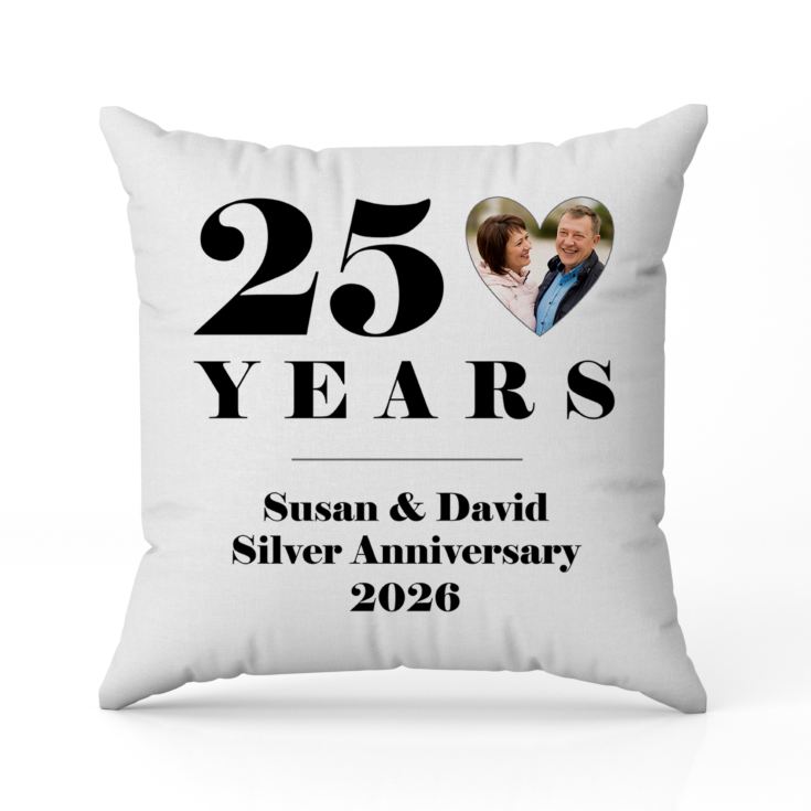 Personalised 25th Wedding Anniversary Photo Cushion product image