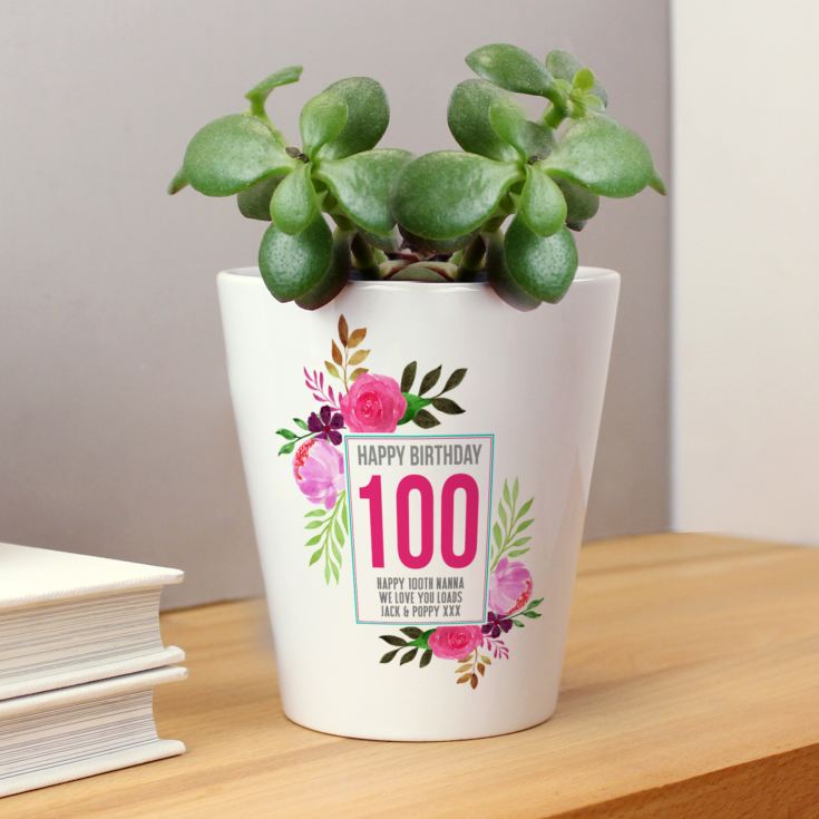 Personalised 100th Birthday Plant Pot product image