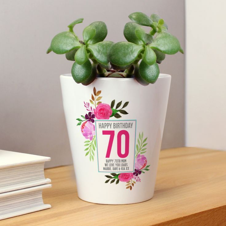 Personalised 70th Birthday Plant Pot product image