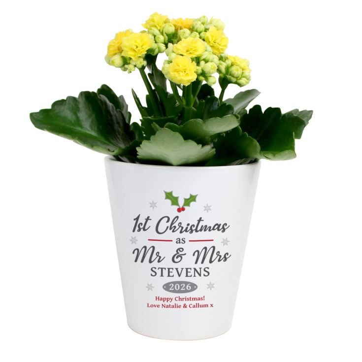 Personalised Mr & Mrs First Christmas Plant Pot product image