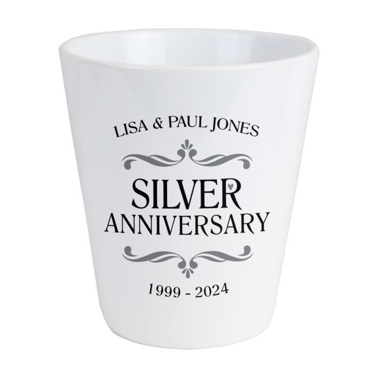 Personalised Silver Wedding Anniversary Plant Pot product image