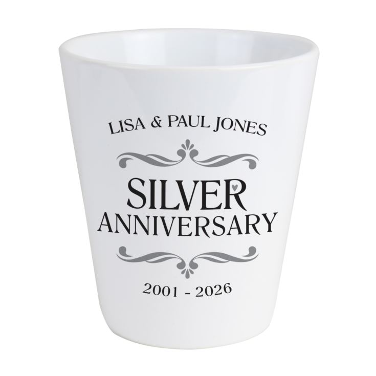 Personalised Silver Wedding Anniversary Plant Pot product image