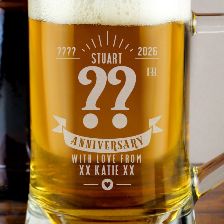 Personalised Anniversary Glass Tankard product image