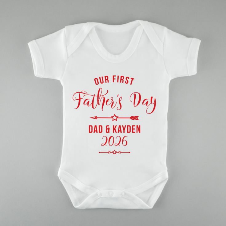 Personalised Our First Father's Day Baby Grow product image
