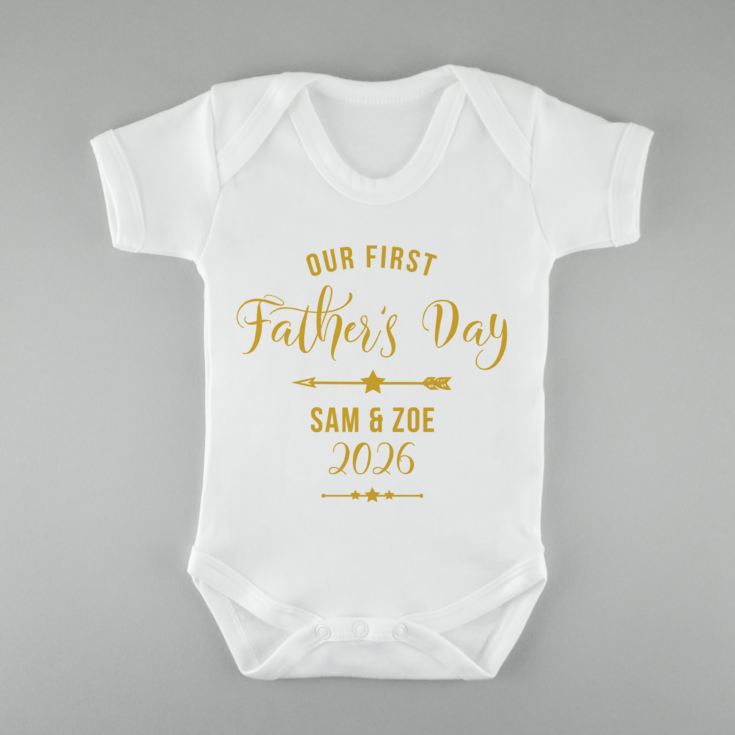 Personalised Our First Father's Day Baby Grow product image