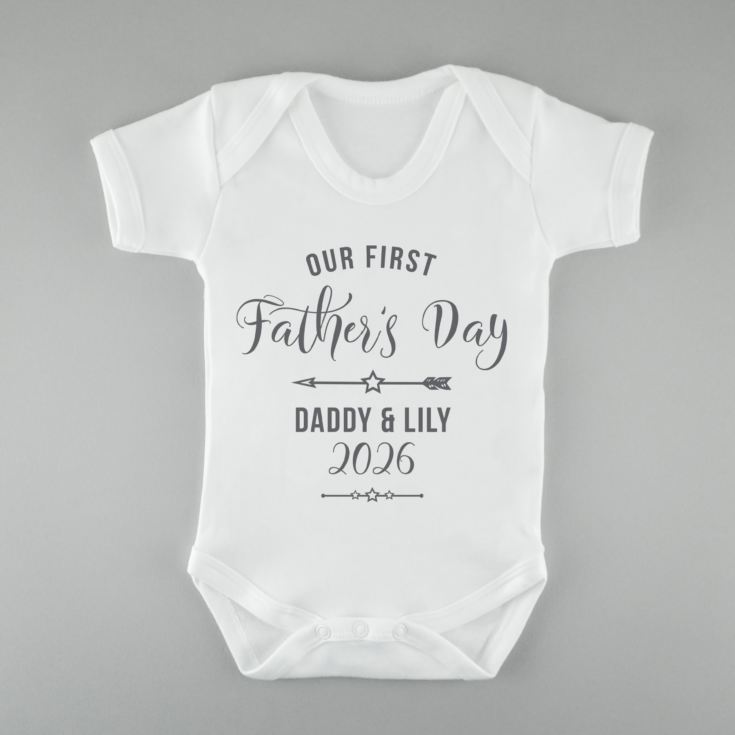 Personalised Our First Father's Day Baby Grow product image