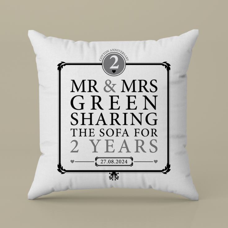 Personalised 2nd Anniversary Sharing The Sofa Cushion product image