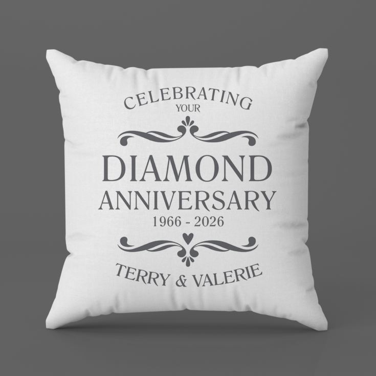 Personalised Pair Of Diamond Anniversary Cushions product image
