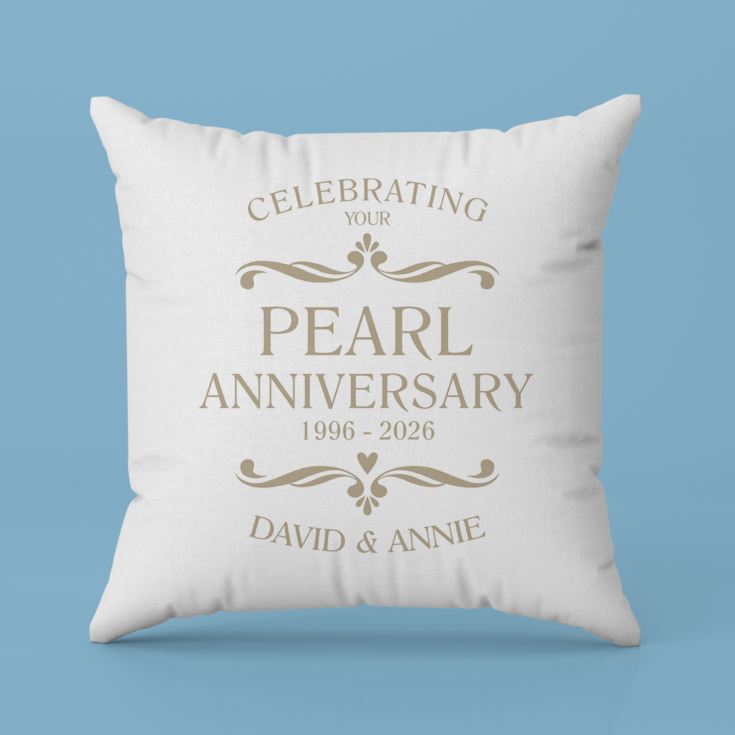 Personalised Pair Of Pearl Anniversary Cushions product image