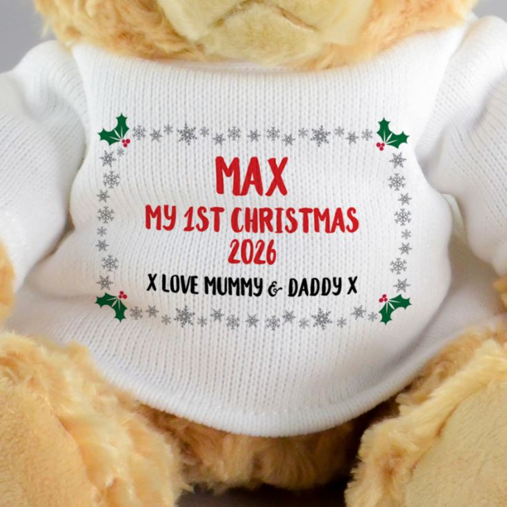 Personalised My 1st Christmas Teddy Bear product image
