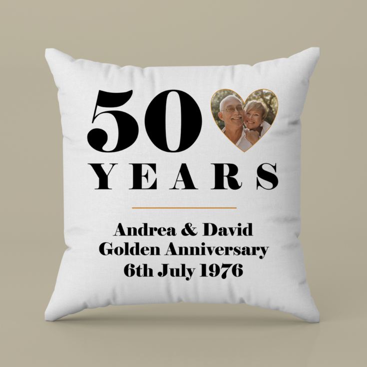Personalised 50th Wedding Anniversary Photo Cushion product image