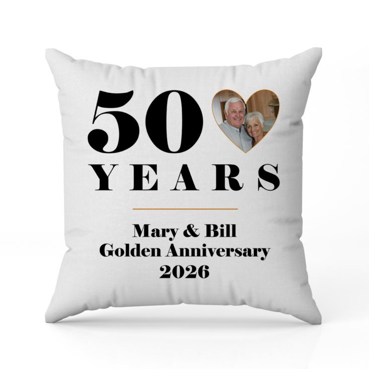 Personalised 50th Wedding Anniversary Photo Cushion product image