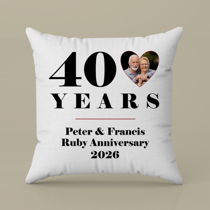 Personalised 40th Wedding Anniversary Photo Cushion product image