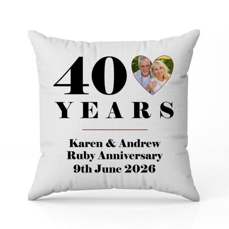 Personalised 40th Wedding Anniversary Photo Cushion product image
