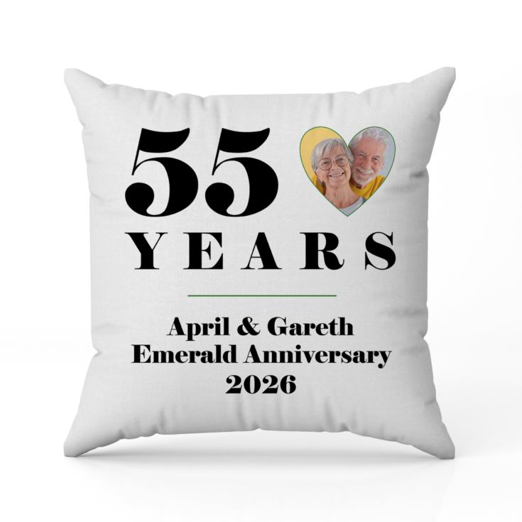 Personalised 55th Wedding Anniversary Photo Cushion product image