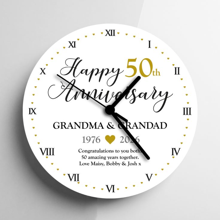 Personalised 50th Anniversary Clock product image