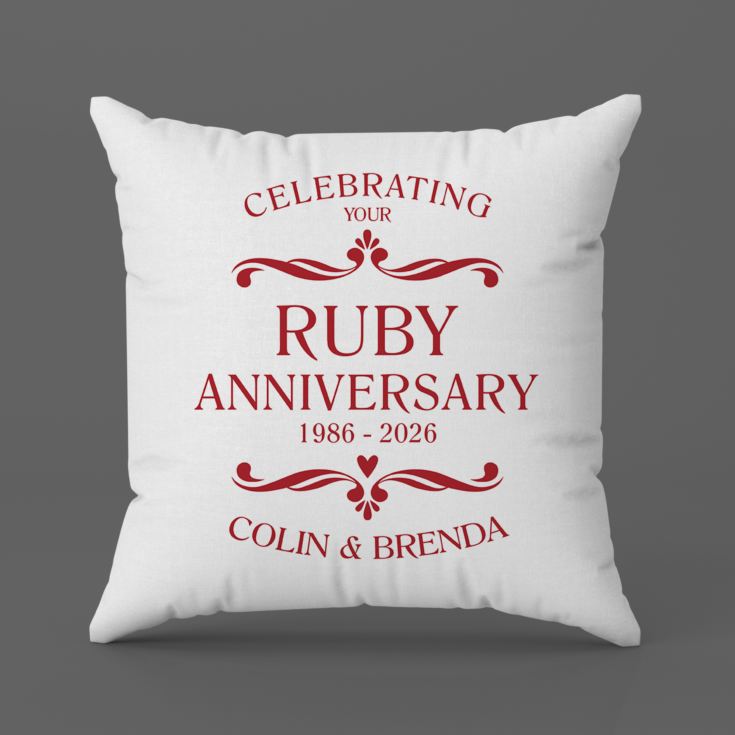 Personalised Pair Of Ruby Anniversary Cushions product image
