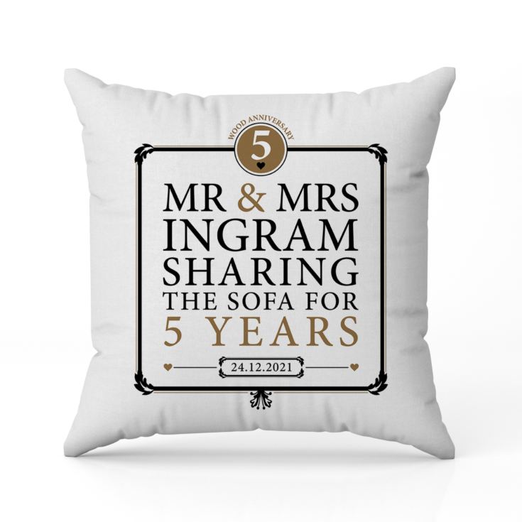 Personalised 5th Anniversary Sharing The Sofa Cushion product image