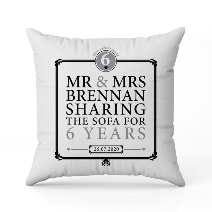 Personalised 6th Anniversary Sharing The Sofa Cushion product image