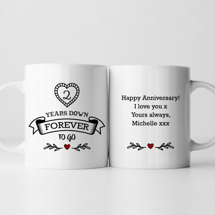 Personalised 2 Years Down Forever to Go Mug product image