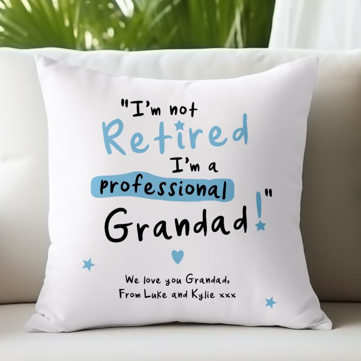 Personalised I'm not Retired I'm a Professional Grandad Cushion product image