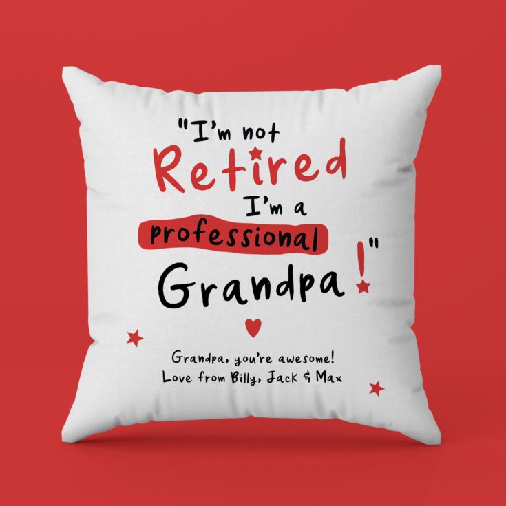 Personalised I'm not Retired I'm a Professional Grandad Cushion product image