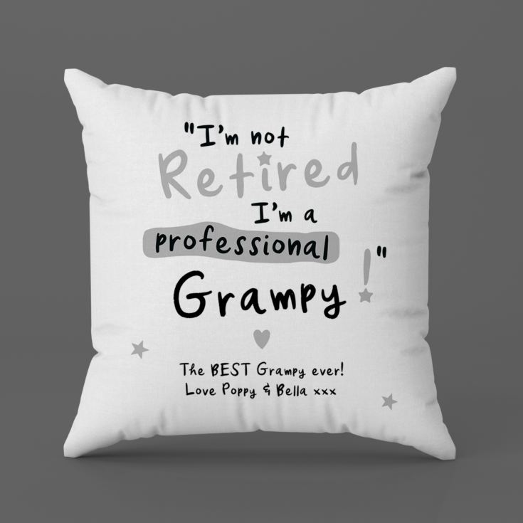 Personalised I'm not Retired I'm a Professional Grandad Cushion product image