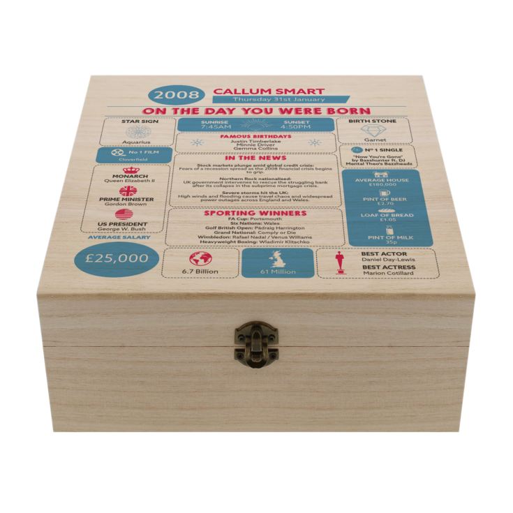 Personalised The Day You Were Born - 18th Birthday Keepsake Box product image